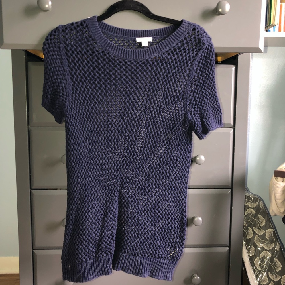 Open stitch sweater short sleeve